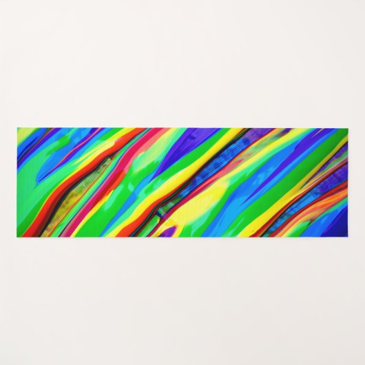 抽象芸術光沢レインボー絵を描 ヨガマット (正面(横))