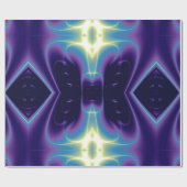 抽象芸術光波と渦巻き、青、紫、黄 ラッピングペーパー (フラット)