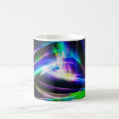 抽象芸術光波と黒い背景抽象画 コーヒーマグカップ (中央)