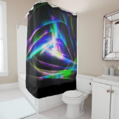 抽象芸術光波と黒い背景抽象画 シャワーカーテン (インサイチュ)