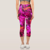 抽象芸術入りプリン、オレンジ、グリーン カプリレギンス (裏面)