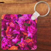 抽象芸術入りプリン、オレンジ&グリーン キーホルダー (裏面)