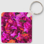 抽象芸術入りプリン、オレンジ&グリーン キーホルダー (裏面)