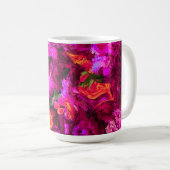 抽象芸術入りプリン、オレンジ、グリーン コーヒーマグカップ (正面右)