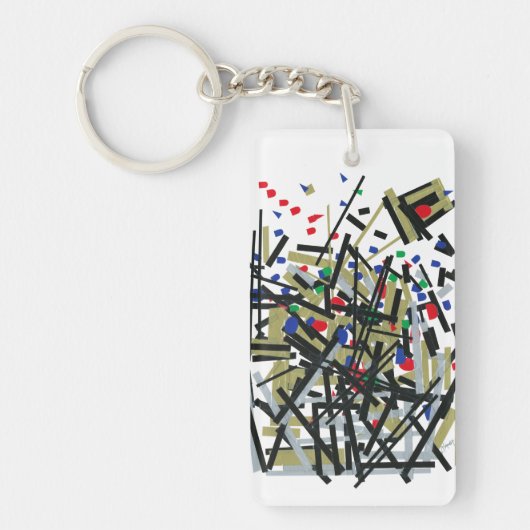 抽象芸術入力テープおよびレターフォーム1 キーホルダー (正面)