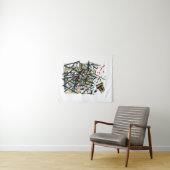 抽象芸術入力テープおよびレターフォーム1 タペストリー (インサイチュ(横))