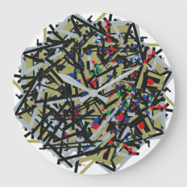 抽象芸術入力テープおよびレターフォーム1 ラージ壁時計