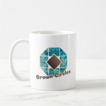 抽象芸術八角形、茶色の正方形と反対側のCi