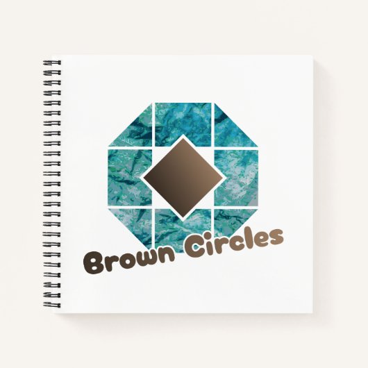 抽象芸術八角形、茶色の正方形と反対側のCi ノートブック (正面)