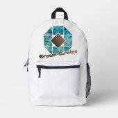 抽象芸術八角形、茶色の正方形と反対側のCi プリントバックパック (正面)