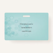 抽象芸術六角メディカルカドゥセウス写真ID バッジ (裏面)