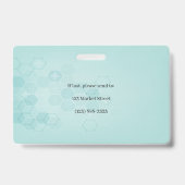 抽象芸術六角メディカル熱ビート生存線ID バッジ (裏面)