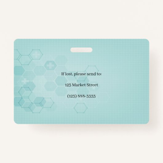 抽象芸術六角メディカル熱ビート生存線ID バッジ (裏面)