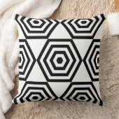 抽象芸術六角形の幾何形状(白黒) クッション (ブランケット)