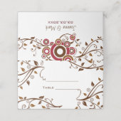 抽象芸術円と小枝 プレイスカード (外部開封)