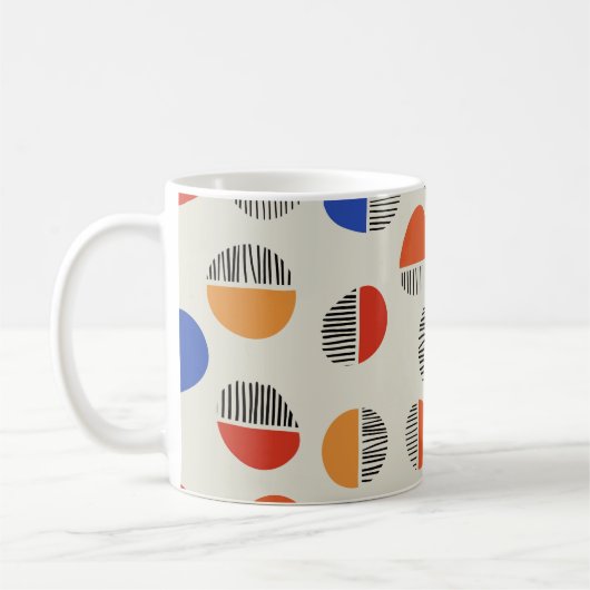 抽象芸術円のシームレスなパターン、背景  コーヒーマグカップ (左)