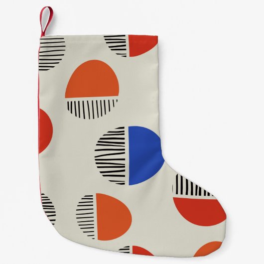 抽象芸術円のシームレスなパターン、背景  スモールクリスマスストッキング (正面)