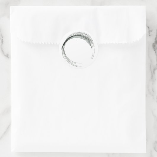 抽象芸術円の円形の幾何学的白黒手腫 ラウンドシール (バッグ)