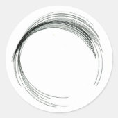 抽象芸術円の円形の幾何学的白黒手腫 ラウンドシール (正面)