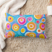 抽象芸術円アートモダン名デコカラフルール ランバークッション (ブランケット)
