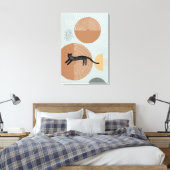 抽象芸術円キャットジャンピング縦型キャンバス印刷 キャンバスプリント (インサイチュ (寝室))