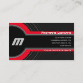 抽象芸術円グレーの赤い色の黒エレガント色 名刺 (裏面)