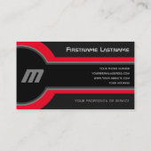 抽象芸術円グレーの赤い色の黒エレガント色 名刺 (裏面)