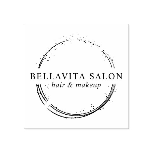 抽象芸術円サロンロゴ ラバースタンプ (インプリント)