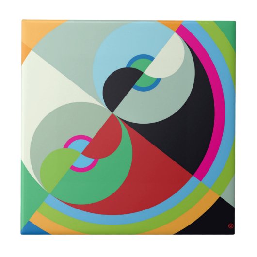 抽象芸術円セラミックタイル タイル (正面)