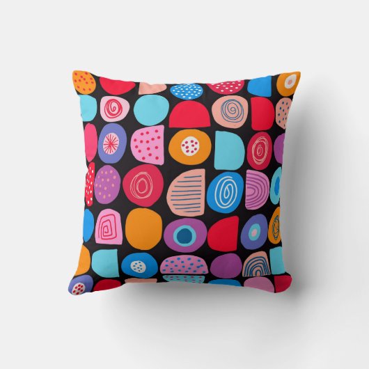 抽象芸術円パターンカラフル装飾用クッション クッション (裏面)