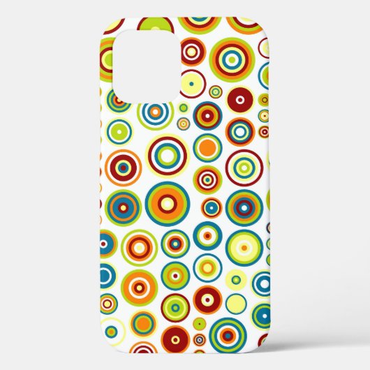 抽象芸術円パターン |オレンジブルーライムブラウン Case-Mate iPhoneケース (裏面)