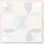 抽象芸術円パターン ガラスコースター (裏面)