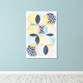 抽象芸術円パターン キャンバスプリント (インサイチュ (ウッドフロア))