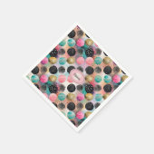 抽象芸術円パターン – グリッターと斑点あり スタンダードカクテルナプキン (角)