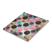 抽象芸術円パターン – グリッターと斑点あり タイル (側面)