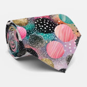 抽象芸術円パターン – グリッターと斑点あり ネクタイ (ロール)