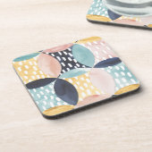 抽象芸術円パターン コースター (左側)