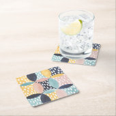 抽象芸術円パターン スクエアペーパーコースター (インサイチュ)