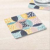 抽象芸術円パターン スクエアペーパーコースター (アングル)