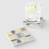 抽象芸術円パターン ストーンコースター (横)