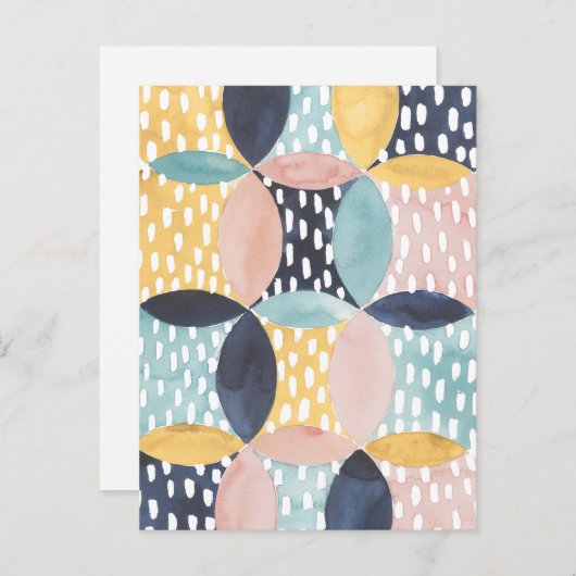 抽象芸術円パターン ポストカード (正面/裏面)