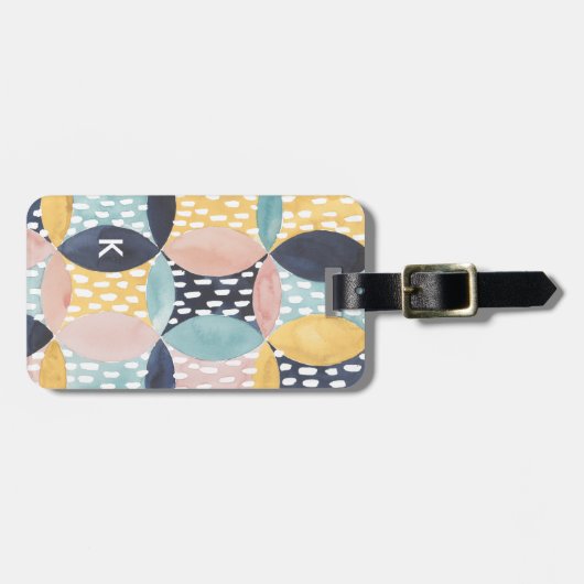 抽象芸術円パターン ラゲッジタグ (正面横)