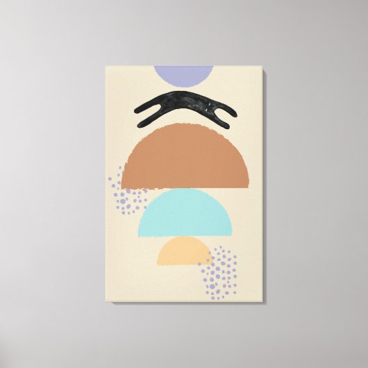 抽象芸術円ブラックCat 1キャンバス印刷 キャンバスプリント (正面)