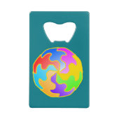 抽象芸術円型枠 クレジットカード栓抜き (正面)