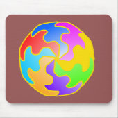 抽象芸術円型枠 マウスパッド (正面)