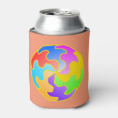 抽象芸術円型枠 缶クーラー (缶正面)