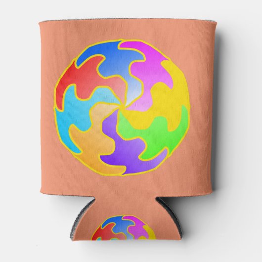 抽象芸術円型枠 缶クーラー (正面)