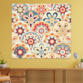 抽象芸術円：トレンディー色の壁紙 キャンバスプリント (インサイチュ (リビング))