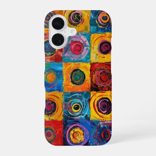 抽象芸術円 iPhone 16ケース (裏面)