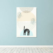 抽象芸術円Cat 4キャンバス印刷 キャンバスプリント (インサイチュ (ウッドフロア))